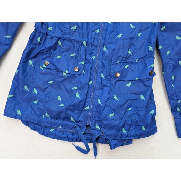Mossimo Women's Jacket Size M Windbreaker Water Resistant Bird Print Hood - Picture 3 of 16